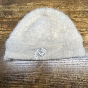 Vintage Reebok  Washington Redskins Angora Fur Beanie Winter Cozy Cap Beige‎